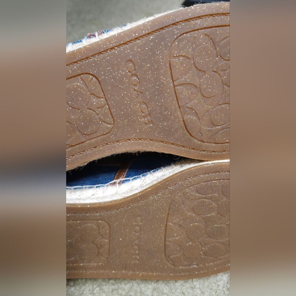 Coach Women’s Espadrille Flats Denim Embroidered Rainbow Rocket Retro Size 6B - Picture 6 of 13